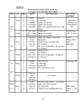 Giáo án lớp 3 - Tuần 14