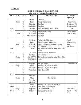 Giáo án lớp 3 - Tuần 16
