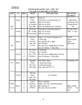 Giáo án lớp 3 - Tuần 17