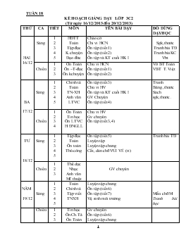 Giáo án lớp 3 - Tuần 18