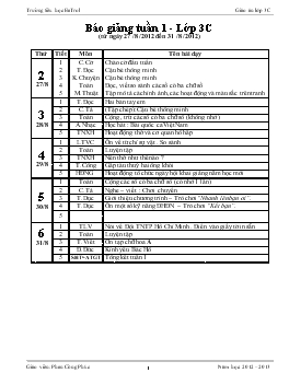 Giáo án lớp 3 - Tuần 1