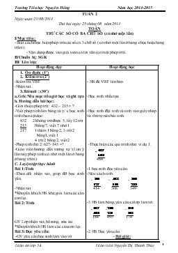 Giáo án lớp 3 - Tuần 2 năm 2014 - 2015