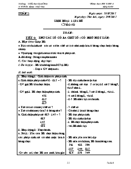 Giáo án lớp 3 - Tuần 2 - Trường Tiểu học Quế Sơn năm học 2013-2014