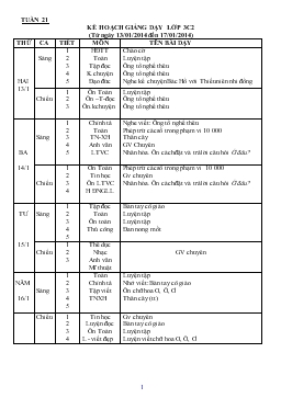 Giáo án lớp 3 - Tuần 21