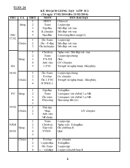 Giáo án lớp 3 - Tuần 24