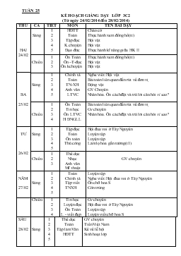 Giáo án lớp 3 - Tuần 25