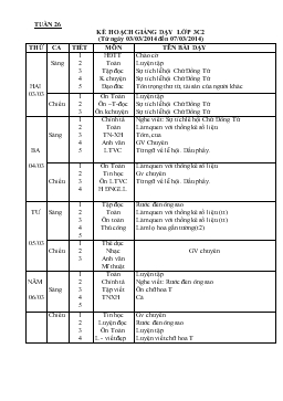 Giáo án lớp 3 - Tuần 26