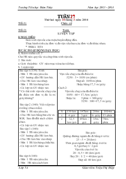 Giáo án lớp 3 - Tuần 27 - Trường Tiểu học Đàm Thủy năm học 2013 - 2014