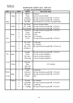 Giáo án lớp 3 - Tuần 27