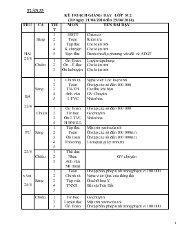 Giáo án lớp 3 - Tuần 33