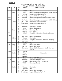 Giáo án lớp 3 - Tuần 34