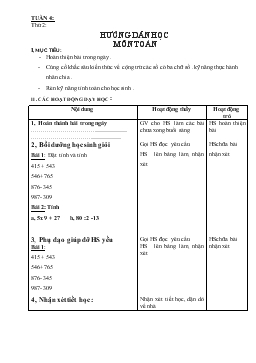 Giáo án lớp 3 - Tuần 4