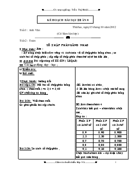 Giáo án lớp 3 - Tuần 8 đến tuần 21