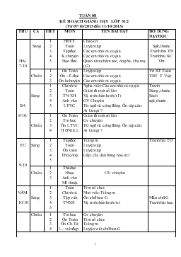 Giáo án lớp 3 - Tuần 8