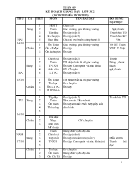 Giáo án lớp 3 - Tuần 9