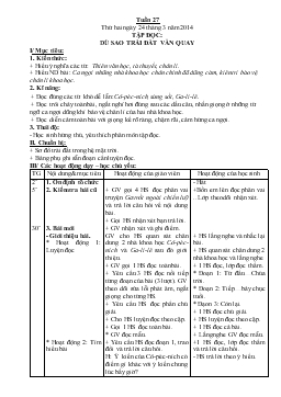 Giáo án lớp 4 buổi sáng - Tuần 27