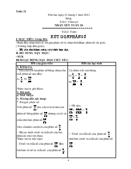 Giáo án lớp 4 kỳ II - Tuần 21