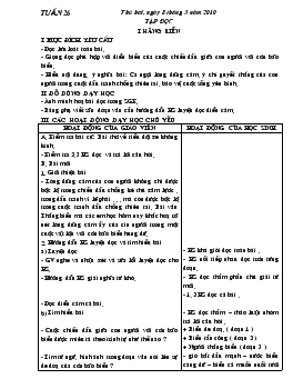 Giáo án lớp 4 kỳ II - Tuần 26