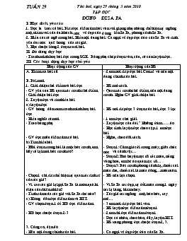 Giáo án lớp 4 kỳ II - Tuần 29