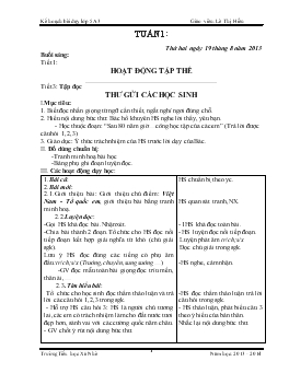 Giáo án lớp 4 - Tuần 1 đến tuần 5