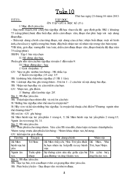 Giáo án lớp 4 - Tuần 10 năm 2010