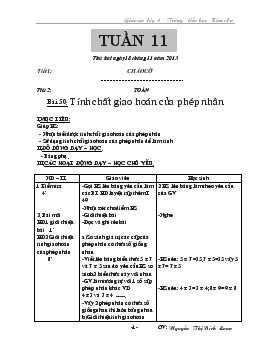 Giáo án lớp 4 - Tuần 11 đến tuần 15