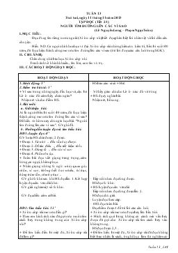 Giáo án lớp 4 - Tuần 13