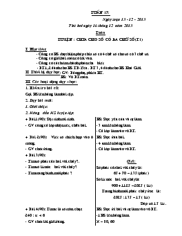 Giáo án lớp 4 - Tuần 17