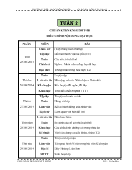 Giáo án lớp 4 - Tuần 2 Trường tiểu học Đông Hiệp