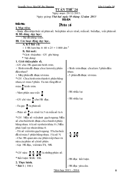 Giáo án lớp 4 - Tuần 20