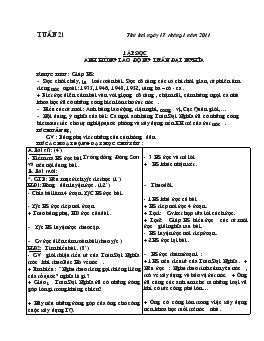 Giáo án lớp 4 - Tuần 21 năm 2011