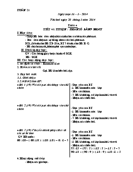 Giáo án lớp 4 - Tuần 21 năm 2014