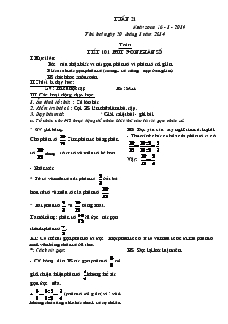 Giáo án lớp 4 - Tuần 21