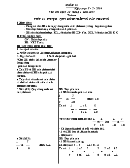 Giáo án lớp 4 - Tuần 22