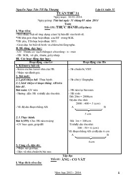 Giáo án lớp 4 - Tuần 31