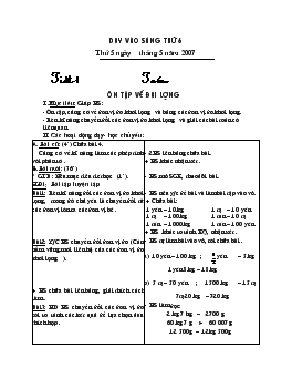 Giáo án lớp 4 - Tuần 33 năm 2007