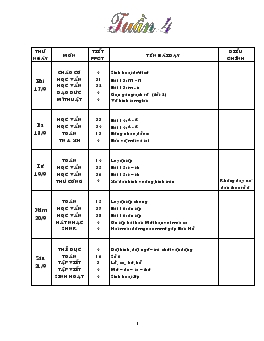 Giáo án lớp 4 - Tuần 4