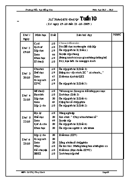 Giáo án lớp 5 học kỳ I - Tuần 10 trường Tiểu học Bồng Sơn năm học 2013 - 2014