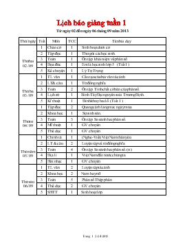 Giáo án lớp 5 - Học kỳ I - Tuần 1