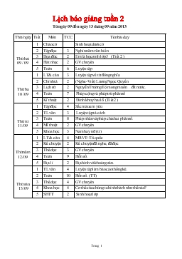 Giáo án lớp 5 - Học kỳ I - Tuần 2