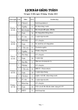 Giáo án lớp 5 - Học kỳ I - Tuần 8