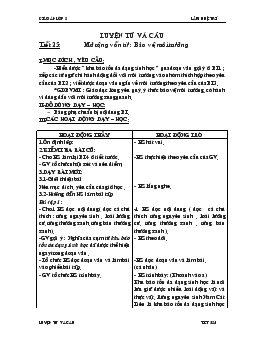 Giáo án lớp 5 - Tiết 25: Mở rộng vốn từ: Bảo vệ môi trường