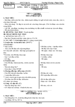 Giáo án lớp 5 - Tuần 12