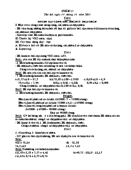 Giáo án lớp 5 - Tuần 13 năm 2011