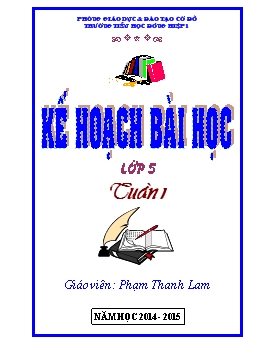 Giáo án lớp 5 - Tuần 1