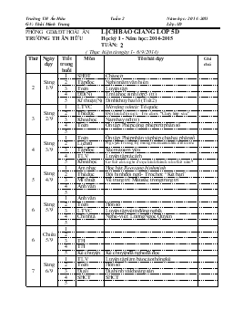 Giáo án lớp 5 tuần 2 năm 2014