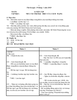 Giáo án lớp 5 - Tuần 20, thứ ba