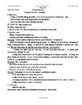 Giáo án lớp 5 - Tuần 20 - Trường TH Bình Văn