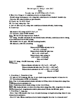 Giáo án lớp 5 - Tuần 21 năm 2011