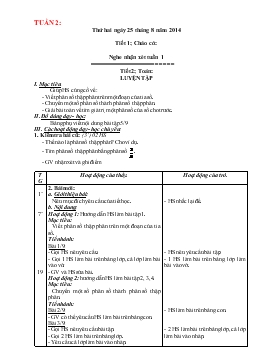 Giáo án lớp 5 tuần 2